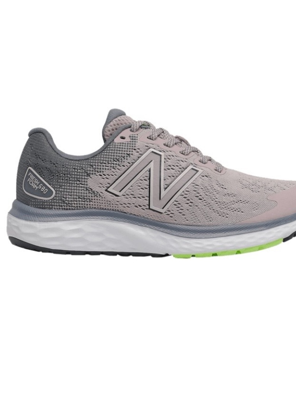 New Balance Women's Grey Pink Fresh Foam 680 Lace-Up Running Shoe